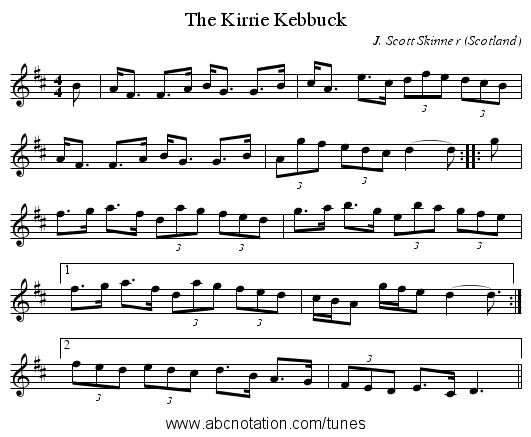 Kirrie Kebbuck, The - staff notation