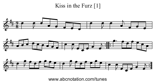Kiss in the Furz [1] - staff notation