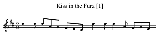 Kiss in the Furz [1] - staff notation