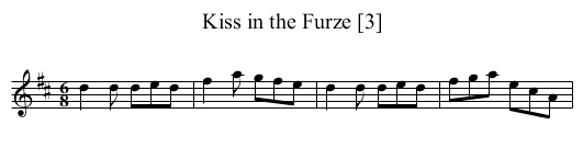 Kiss in the Furze [3] - staff notation
