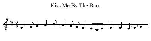Kiss Me By The Barn - staff notation