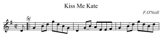 Kiss Me Kate - staff notation