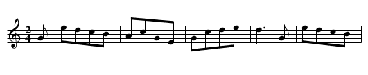 Kiss me Quick and Go - staff notation
