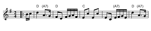 Kiss Me Quick - staff notation