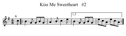 Kiss Me Sweetheart   #2 - staff notation