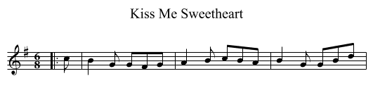 Kiss Me Sweetheart - staff notation
