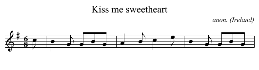 Kiss me sweetheart - staff notation