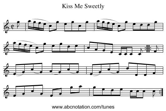 Kiss Me Sweetly - staff notation