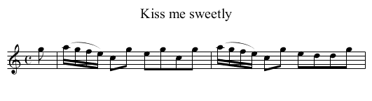 Kiss me sweetly - staff notation