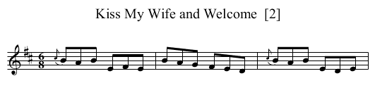Kiss My Wife and Welcome  [2] - staff notation
