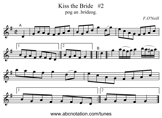Kiss the Bride   #2 - staff notation