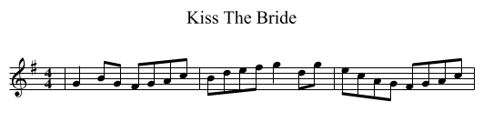 Kiss The Bride - staff notation