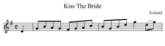 Kiss The Bride - staff notation