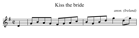 Kiss the bride - staff notation