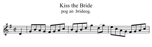 Kiss the Bride - staff notation