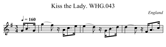 Kiss the Lady. WHG.043 - staff notation