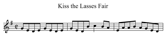 Kiss the Lasses Fair - staff notation