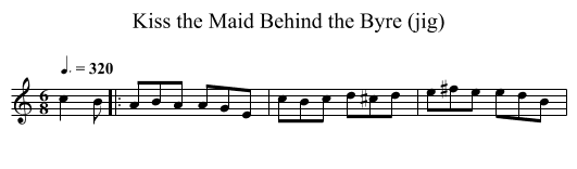 Kiss the Maid Behind the Byre (jig) - staff notation