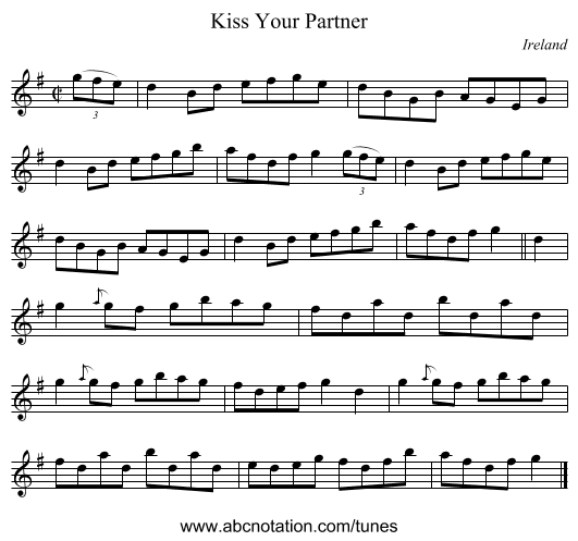 Kiss Your Partner - staff notation