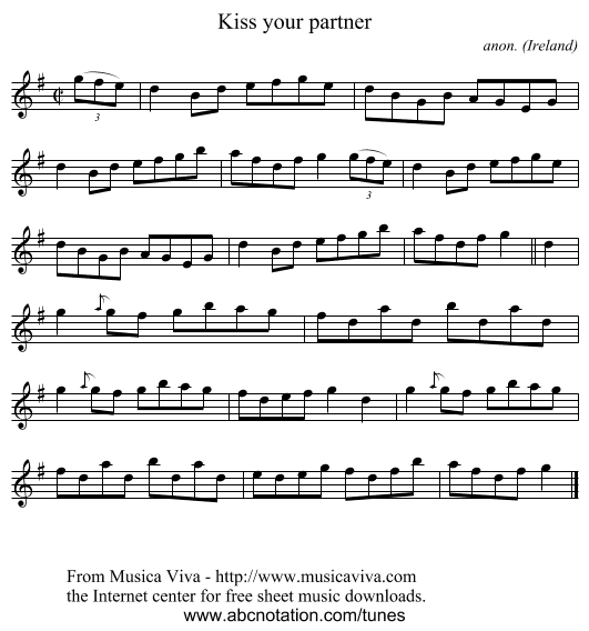 Kiss your partner - staff notation