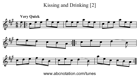 Kissing and Drinking [2] - staff notation