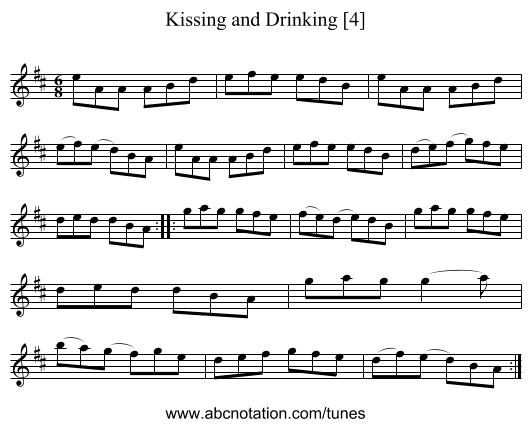 Kissing and Drinking [4] - staff notation