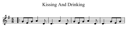 Kissing And Drinking - staff notation
