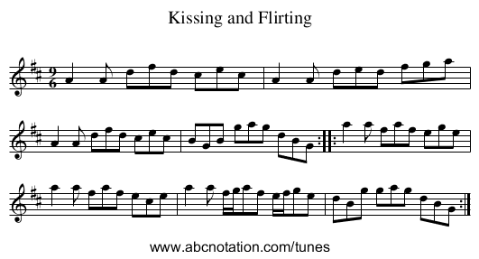 Kissing and Flirting - staff notation