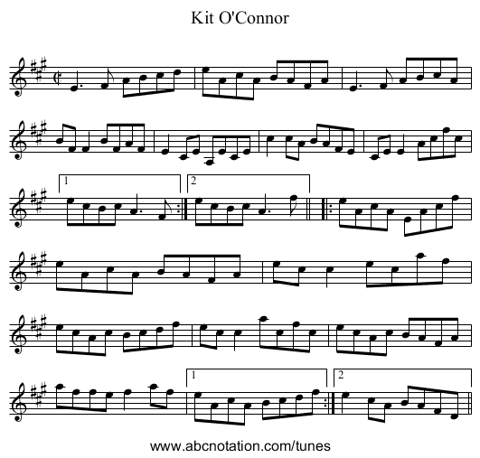 Kit O'Connor - staff notation