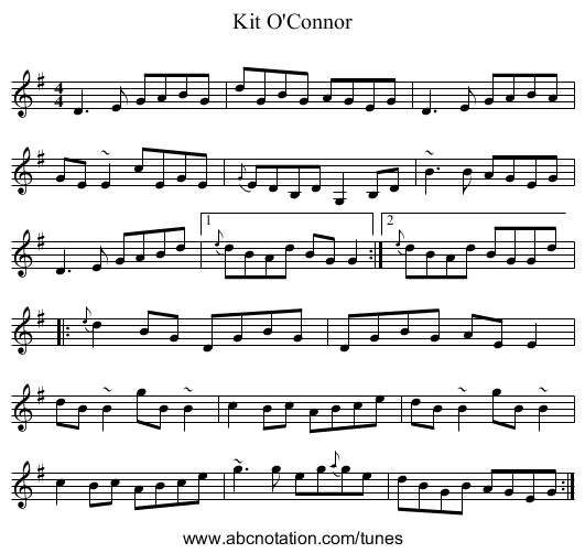 Kit O'Connor - staff notation