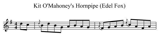 Kit O'Mahoney's Hornpipe (Edel Fox) - staff notation