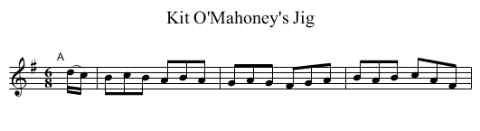 Kit O'Mahoney's Jig - staff notation