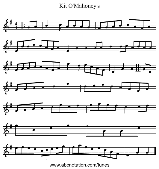 Kit O'Mahoney's - staff notation
