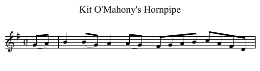 Kit O'Mahony's Hornpipe - staff notation