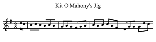 Kit O'Mahony's Jig - staff notation