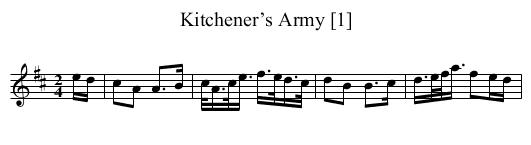 Kitchener’s Army [1] - staff notation