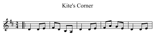 Kite's Corner - staff notation