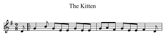 Kitten, The  - staff notation