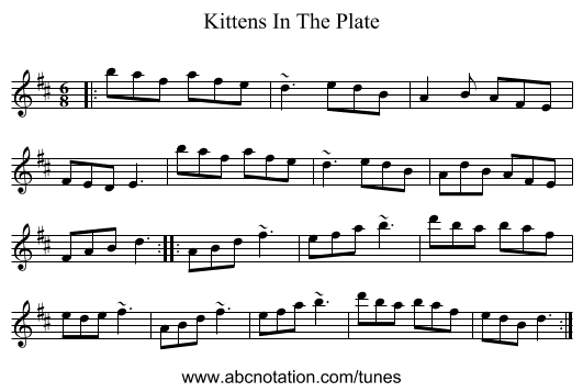 Kittens In The Plate - staff notation
