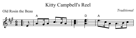 Kitty Campbell's Reel - staff notation