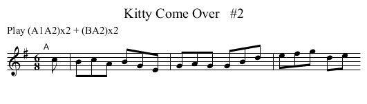 Kitty Come Over   #2 - staff notation