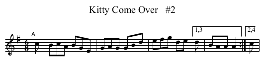 Kitty Come Over   #2 - staff notation