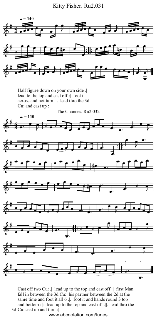 Kitty Fisher. Ru2.031 - staff notation