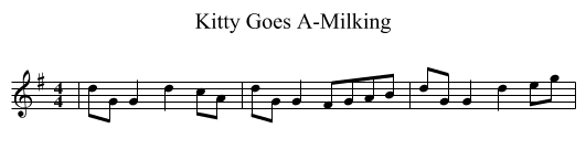 Kitty Goes A-Milking - staff notation