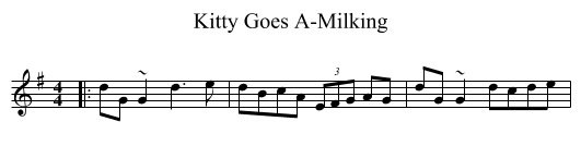 Kitty Goes A-Milking - staff notation