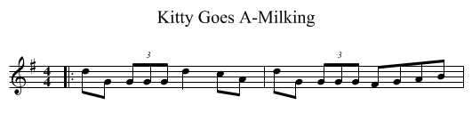 Kitty Goes A-Milking - staff notation