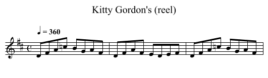 Kitty Gordon's (reel) - staff notation
