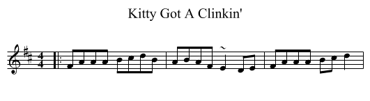 Kitty Got A Clinkin' - staff notation