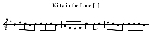 Kitty in the Lane [1] - staff notation
