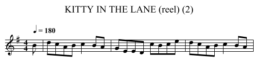 KITTY IN THE LANE (reel) (2) - staff notation